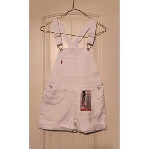 Levi's Girls White Overall Shortalls Size 10 Reg